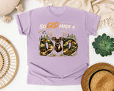 So God Made A Dad graphic tee in Orchid