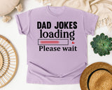 Dad Jokes Loading Please Wait White graphic tee in Orchid
