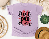 Best Dad Ever White graphic tee in Orchid