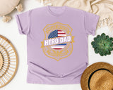 Police Officer Hero Dad graphic tee in Orchid