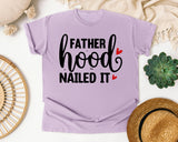 Fatherhood Nailed It White graphic tee in Orchid