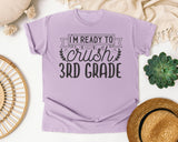I'm Ready To Crush 3rd Grade Grey graphic tee in Orchid