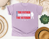 The Father The Legend The Veteran graphic tee in Orchid
