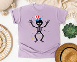 Patriotic Skeleton Dancing graphic tee in Orchid