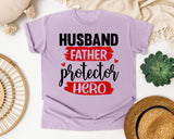 Husband Father Protector Hero graphic tee in Orchid