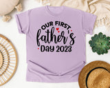 Our First Father's Day graphic tee in Orchid