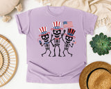 Three Skeletons With Flags graphic tee in Orchid