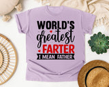 World's Greatest Farter I Mean Father graphic tee in Orchid