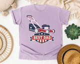 Best Dad Lawn Mower graphic tee in Orchid