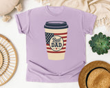 Best Dad Coffee Cup graphic tee in Orchid