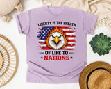 Liberty Is The Breath Of Life To Nations Grey graphic tee in Orchid