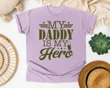 My Daddy Is My Hero Brown 2 graphic tee in Orchid