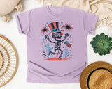 Celebrating Patriotic Skeleton graphic tee in Orchid