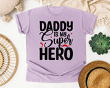 Daddy Is My Super Hero graphic tee in Orchid