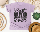 Best Dad Ever White 4 graphic tee in Orchid