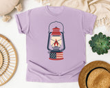 Patriotic Camping Lantern graphic tee in Orchid