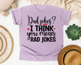 Dad Jokes I Think You Mean Rad Jokes graphic tee in Orchid