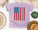Life On The Line graphic tee in Orchid