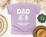 Dad Protector Provider Friend Hero White graphic tee in Orchid