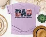 Dad Husband Hero Legend graphic tee in Orchid