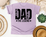 Dad The Man The Myth The Legend White 2 graphic tee in Orchid