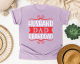 Husband Dad Granddad Red 2 graphic tee in Orchid