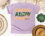 Proud Army Dad graphic tee in Orchid