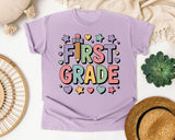 First Grade Pencil Hearts Graphic Tee graphic tee in Orchid