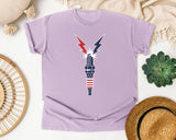Patriotic Spark Plug graphic tee in Orchid