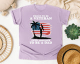 Proud To Be A Veteran Even Prouder To Be A Dad graphic tee in Orchid