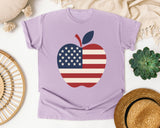 Patriotic Flag Apple graphic tee in Orchid