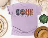 Home Of The Free Because Of The Brave graphic tee in Orchid