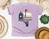 Patriotic US Mail Box graphic tee in Orchid