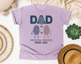 Dad Protector Provider Friend Hero Grey graphic tee in Orchid