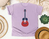 Patriotic Acoustic Guitar graphic tee in Orchid