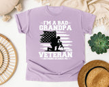 I'm A Bad Grandpa And Veteran Nothing Scares Me graphic tee in Orchid