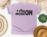 Papa Mode On Black graphic tee in Orchid