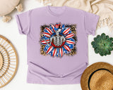 Patriotic Skeleton Sunflower graphic tee in Orchid