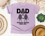 Dad Protector Provider Friend Hero White 2 graphic tee in Orchid