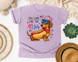 You Look Like The 4th Of July Brown graphic tee in Orchid