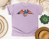 American Flag Eagle graphic tee in Orchid