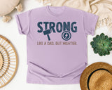 Strong Like A Dad But Mightier Navy graphic tee in Orchid