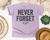 Never Forget Navy graphic tee in Orchid