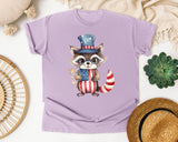 Raccoon In Uncle Sam Hat graphic tee in Orchid
