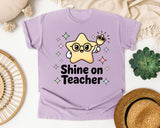 Shine On Teacher graphic tee in Orchid