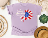 God Bless America Land That I Love Red graphic tee in Orchid