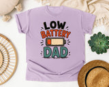 Low Battery Dad graphic tee in Orchid