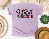 USA Black graphic tee in Orchid