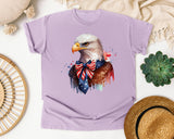 Eagle With Flag Bow graphic tee in Orchid