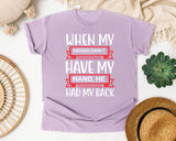 When My Father Didn't Have My Hand He Had My Back White graphic tee in Orchid